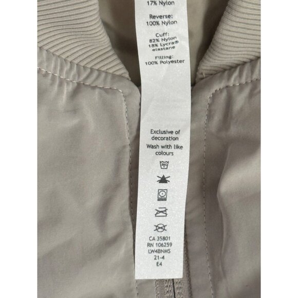 Lululemon Women's Reversible Bomber Jacket Size 6 Polyester & Nylon Beige. - Picture 6 of 14